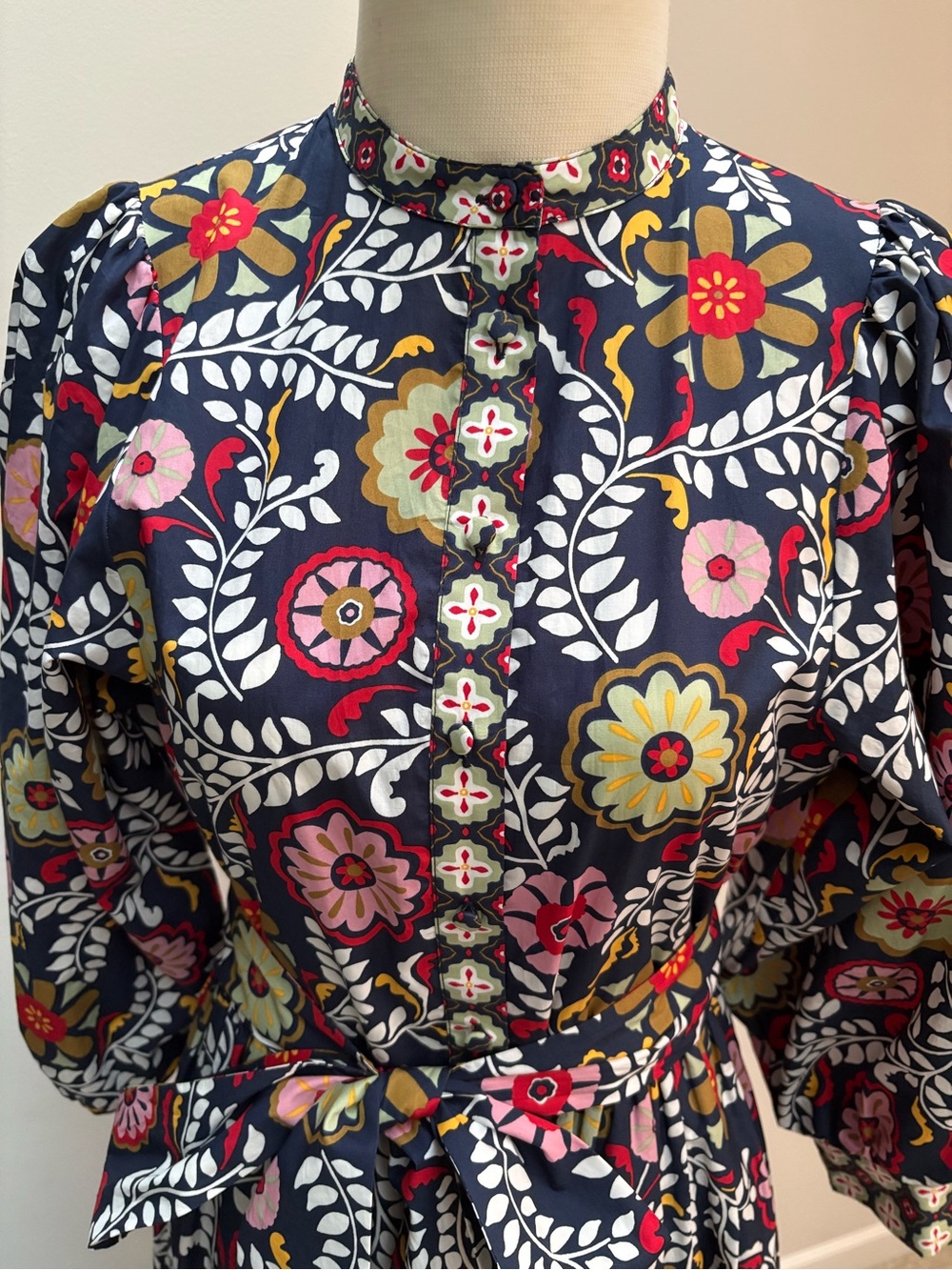 Boden Navy Maxi Dress with Pink and Yellow Floral Print - Picture 2 of 7